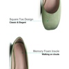 image:imageHee grand Womens Flats Square Toe Ballet Shoes Casual Flats Satin Dress Shoes Comfort SlipOn LoafersSatingreen