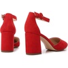 image:imageHee grand Womens Heels Closed Toe Ankle Strap Chunky Block High Heel Sandals Dress Evening Party Platform Pump Shoes055red