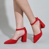 image:imageHee grand Womens Heels Closed Toe Ankle Strap Chunky Block High Heel Sandals Dress Evening Party Platform Pump Shoes055red