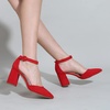 image:imageHee grand Womens Heels Closed Toe Ankle Strap Chunky Block High Heel Sandals Dress Evening Party Platform Pump Shoes055red