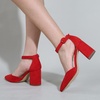 image:imageHee grand Womens Heels Closed Toe Ankle Strap Chunky Block High Heel Sandals Dress Evening Party Platform Pump Shoes055red