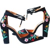 image:imageHee grand Womens Heels Closed Toe Ankle Strap Chunky Block High Heel Sandals Dress Evening Party Platform Pump ShoesEmbroideryblack