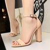 image:imageHee grand Womens Heels Closed Toe Ankle Strap Chunky Block High Heel Sandals Dress Evening Party Platform Pump ShoesPuapricot95cm