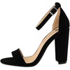 image:imageHee grand Womens Heels Closed Toe Ankle Strap Chunky Block High Heel Sandals Dress Evening Party Platform Pump ShoesSuedeblack95cm
