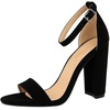 image:imageHee grand Womens Heels Closed Toe Ankle Strap Chunky Block High Heel Sandals Dress Evening Party Platform Pump ShoesSuedeblack95cm