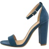 image:imageHee grand Womens Heels Closed Toe Ankle Strap Chunky Block High Heel Sandals Dress Evening Party Platform Pump ShoesSuedeblue95cm