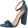 image:imageHee grand Womens Heels Closed Toe Ankle Strap Chunky Block High Heel Sandals Dress Evening Party Platform Pump ShoesSuedeblue95cm
