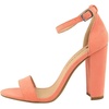 image:imageHee grand Womens Heels Closed Toe Ankle Strap Chunky Block High Heel Sandals Dress Evening Party Platform Pump ShoesSuedepink95cm