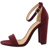 image:imageHee grand Womens Heels Closed Toe Ankle Strap Chunky Block High Heel Sandals Dress Evening Party Platform Pump ShoesSuedewine Red95cm