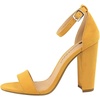 image:imageHee grand Womens Heels Closed Toe Ankle Strap Chunky Block High Heel Sandals Dress Evening Party Platform Pump ShoesSuedeyellow95cm