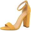 image:imageHee grand Womens Heels Closed Toe Ankle Strap Chunky Block High Heel Sandals Dress Evening Party Platform Pump ShoesSuedeyellow95cm