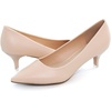 image:imageHee grand Womens Kitten Heels Pumps Classic Low Heel Slip On Closed Pointed Toe Pumps Office Work Dress Pump Shoes033apricot2 Inch