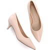 image:imageHee grand Womens Kitten Heels Pumps Classic Low Heel Slip On Closed Pointed Toe Pumps Office Work Dress Pump Shoes033apricot2 Inch