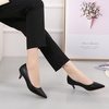 image:imageHee grand Womens Kitten Heels Pumps Classic Low Heel Slip On Closed Pointed Toe Pumps Office Work Dress Pump Shoes033black2 Inch