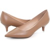 image:imageHee grand Womens Kitten Heels Pumps Classic Low Heel Slip On Closed Pointed Toe Pumps Office Work Dress Pump Shoes033brown2 Inch