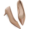 image:imageHee grand Womens Kitten Heels Pumps Classic Low Heel Slip On Closed Pointed Toe Pumps Office Work Dress Pump Shoes033brown2 Inch