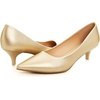 image:imageHee grand Womens Kitten Heels Pumps Classic Low Heel Slip On Closed Pointed Toe Pumps Office Work Dress Pump Shoes033gold2 Inch