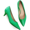 image:imageHee grand Womens Kitten Heels Pumps Classic Low Heel Slip On Closed Pointed Toe Pumps Office Work Dress Pump Shoes033green2 Inch