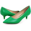 image:imageHee grand Womens Kitten Heels Pumps Classic Low Heel Slip On Closed Pointed Toe Pumps Office Work Dress Pump Shoes033green2 Inch