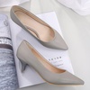 image:imageHee grand Womens Kitten Heels Pumps Classic Low Heel Slip On Closed Pointed Toe Pumps Office Work Dress Pump Shoes033grey2 Inch