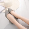 image:imageHee grand Womens Kitten Heels Pumps Classic Low Heel Slip On Closed Pointed Toe Pumps Office Work Dress Pump Shoes033grey2 Inch