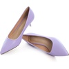 image:imageHee grand Womens Kitten Heels Pumps Classic Low Heel Slip On Closed Pointed Toe Pumps Office Work Dress Pump Shoes033light Purple2 Inch