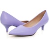 image:imageHee grand Womens Kitten Heels Pumps Classic Low Heel Slip On Closed Pointed Toe Pumps Office Work Dress Pump Shoes033light Purple2 Inch