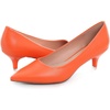 image:imageHee grand Womens Kitten Heels Pumps Classic Low Heel Slip On Closed Pointed Toe Pumps Office Work Dress Pump Shoes033orange2 Inch