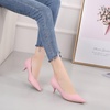 image:imageHee grand Womens Kitten Heels Pumps Classic Low Heel Slip On Closed Pointed Toe Pumps Office Work Dress Pump Shoes033pink2 Inch