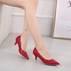 image:imageHee grand Womens Kitten Heels Pumps Classic Low Heel Slip On Closed Pointed Toe Pumps Office Work Dress Pump Shoes033red2 Inch
