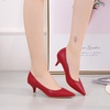 image:imageHee grand Womens Kitten Heels Pumps Classic Low Heel Slip On Closed Pointed Toe Pumps Office Work Dress Pump Shoes033red2 Inch