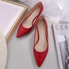 image:imageHee grand Womens Kitten Heels Pumps Classic Low Heel Slip On Closed Pointed Toe Pumps Office Work Dress Pump Shoes033red2 Inch