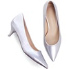 image:imageHee grand Womens Kitten Heels Pumps Classic Low Heel Slip On Closed Pointed Toe Pumps Office Work Dress Pump Shoes033silver2 Inch