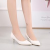 image:imageHee grand Womens Kitten Heels Pumps Classic Low Heel Slip On Closed Pointed Toe Pumps Office Work Dress Pump Shoes033white2 Inch