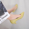 image:imageHee grand Womens Kitten Heels Pumps Classic Low Heel Slip On Closed Pointed Toe Pumps Office Work Dress Pump Shoes033yellow2 Inch