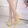 image:imageHee grand Womens Kitten Heels Pumps Classic Low Heel Slip On Closed Pointed Toe Pumps Office Work Dress Pump Shoes033yellow2 Inch