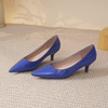 image:imageHee grand Womens Kitten Heels Pumps Classic Low Heel Slip On Closed Pointed Toe Pumps Office Work Dress Pump Shoes084blue2 Inch