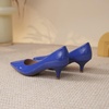 image:imageHee grand Womens Kitten Heels Pumps Classic Low Heel Slip On Closed Pointed Toe Pumps Office Work Dress Pump Shoes084blue2 Inch