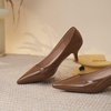 image:imageHee grand Womens Kitten Heels Pumps Classic Low Heel Slip On Closed Pointed Toe Pumps Office Work Dress Pump Shoes084brown2 Inch