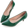 image:imageHee grand Womens Kitten Heels Pumps Classic Low Heel Slip On Closed Pointed Toe Pumps Office Work Dress Pump Shoes084green2 Inch