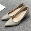 image:imageHee grand Womens Kitten Heels Pumps Classic Low Heel Slip On Closed Pointed Toe Pumps Office Work Dress Pump Shoes084grey2 Inch