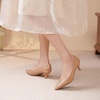 image:imageHee grand Womens Kitten Heels Pumps Classic Low Heel Slip On Closed Pointed Toe Pumps Office Work Dress Pump Shoes084khaki2 Inch
