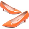 image:imageHee grand Womens Kitten Heels Pumps Classic Low Heel Slip On Closed Pointed Toe Pumps Office Work Dress Pump Shoes084orange2 Inch