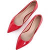 image:imageHee grand Womens Kitten Heels Pumps Classic Low Heel Slip On Closed Pointed Toe Pumps Office Work Dress Pump Shoes084red2 Inch
