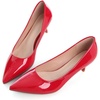 image:imageHee grand Womens Kitten Heels Pumps Classic Low Heel Slip On Closed Pointed Toe Pumps Office Work Dress Pump Shoes084red2 Inch