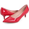 image:imageHee grand Womens Kitten Heels Pumps Classic Low Heel Slip On Closed Pointed Toe Pumps Office Work Dress Pump Shoes084red2 Inch