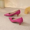 image:imageHee grand Womens Kitten Heels Pumps Classic Low Heel Slip On Closed Pointed Toe Pumps Office Work Dress Pump Shoes084rose Red2 Inch