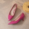 image:imageHee grand Womens Kitten Heels Pumps Classic Low Heel Slip On Closed Pointed Toe Pumps Office Work Dress Pump Shoes084rose Red2 Inch