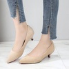image:imageHee grand Womens Kitten Heels Pumps Classic Low Heel Slip On Closed Pointed Toe Pumps Office Work Dress Pump Shoes129apricot14 Inch