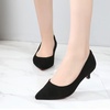 image:imageHee grand Womens Kitten Heels Pumps Classic Low Heel Slip On Closed Pointed Toe Pumps Office Work Dress Pump Shoes129black14 Inch